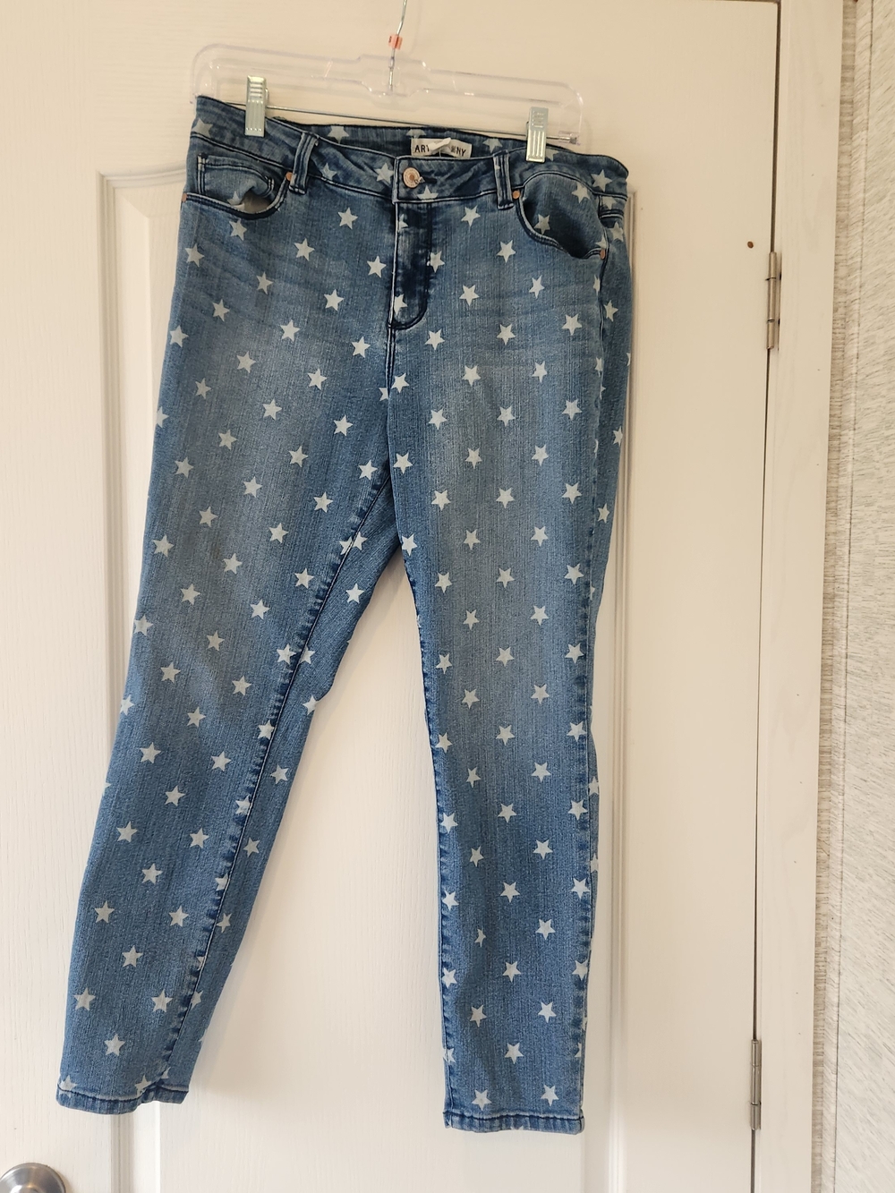 Artisan Ny Blue Star-Print Skinny Jeans 12 Euc
